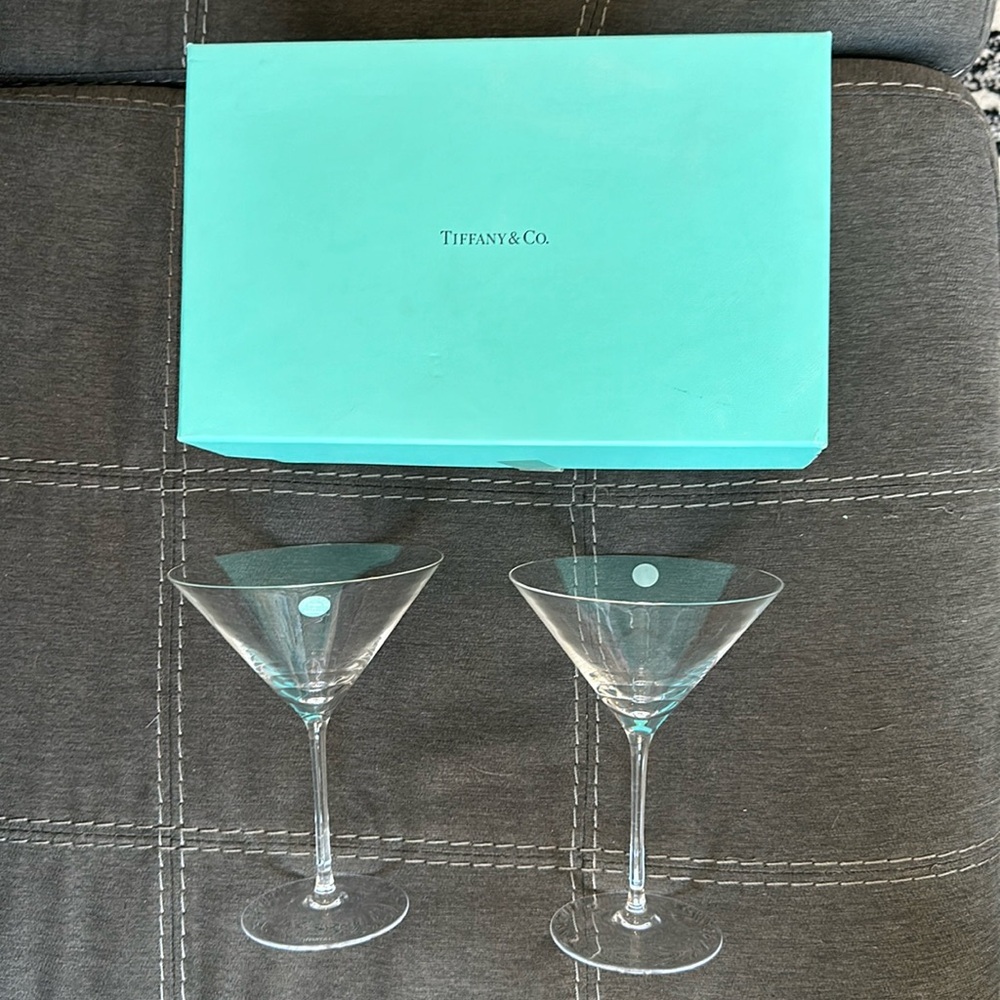 NIB Tiffany & Co Martini glasses set of 2